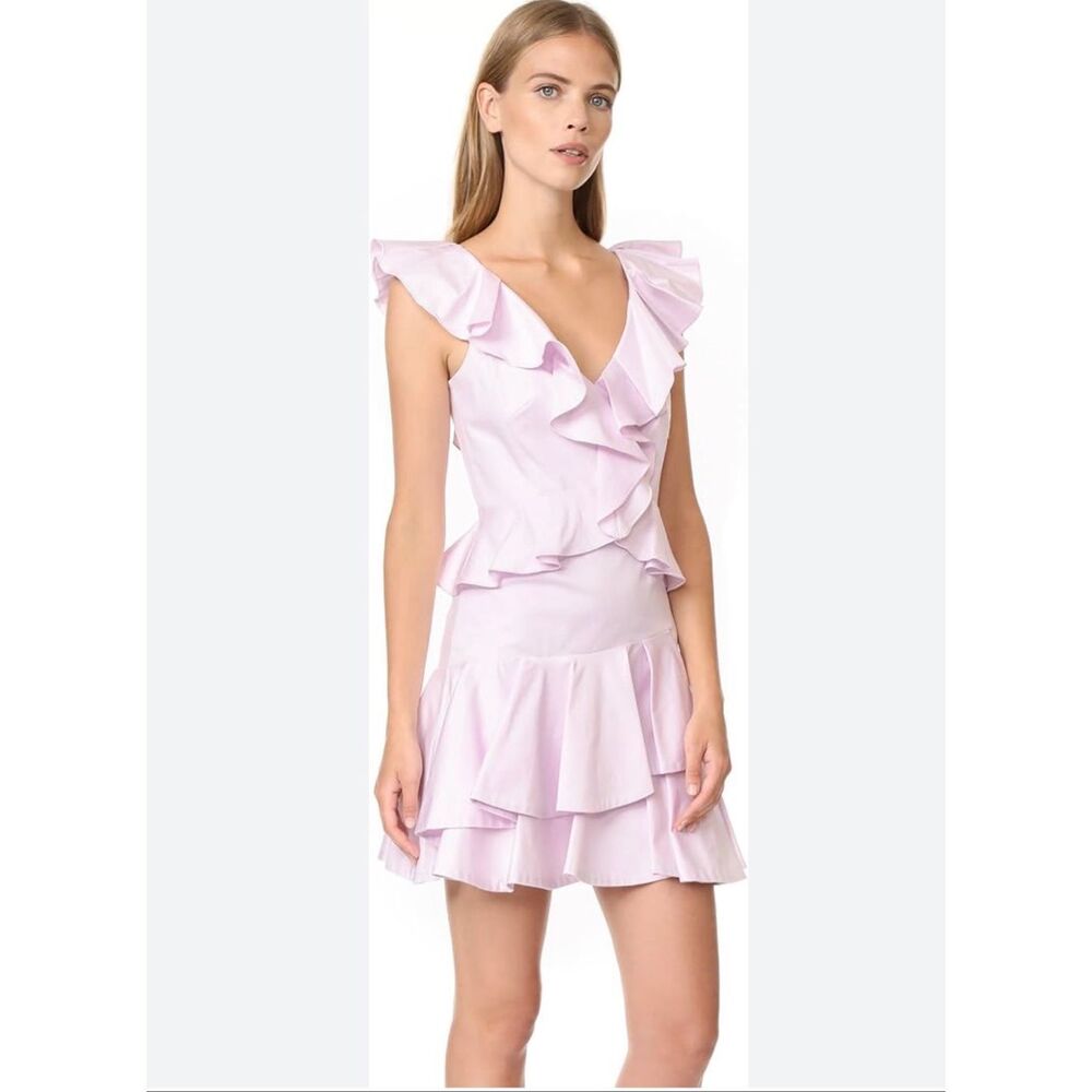 NWT Rebecca Taylor Ruffle Dress in Iris Haze Women’s Size 8